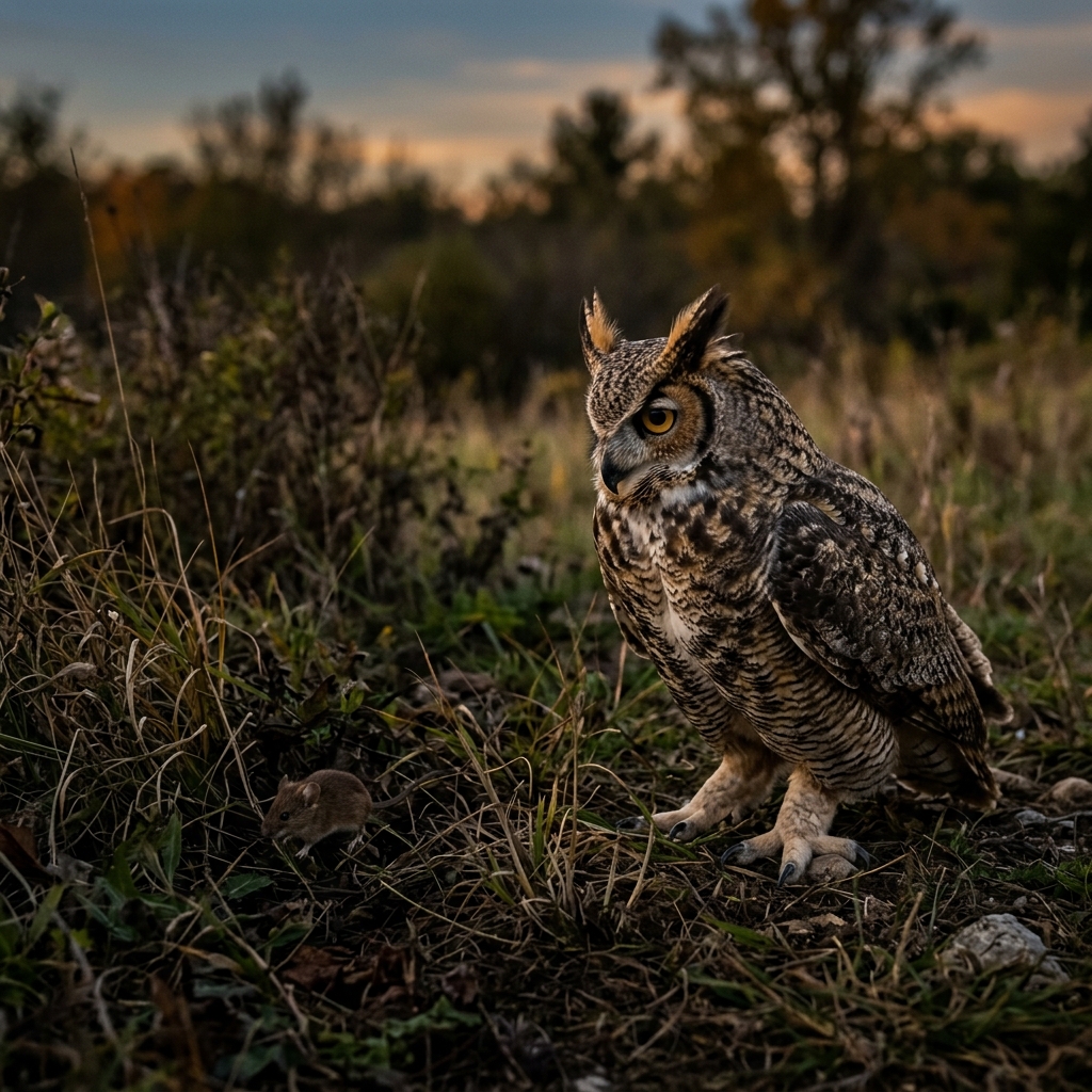 Hibou avec une proie